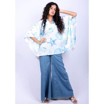 Sea World Print Short Kaftan