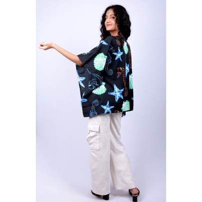 Sea World Print Short Kaftan