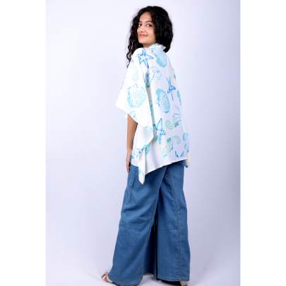 Sea World Print Short Kaftan