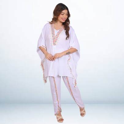 Sequence Embllished Kaftan Pant Set