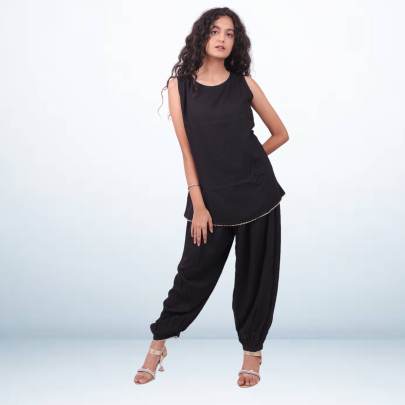 Sleeveless Top with Dhoti Pant Co ord Set