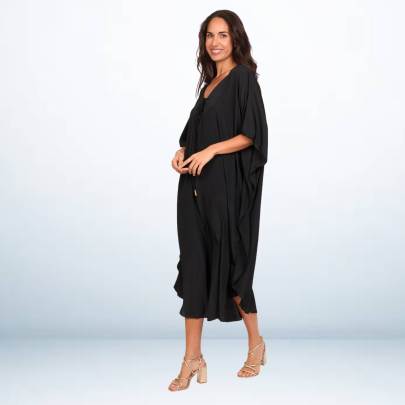 Solid black Long Kaftan