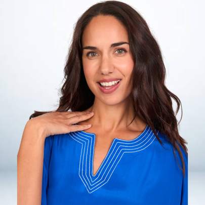 Solid Blue Short Kaftan Cover up