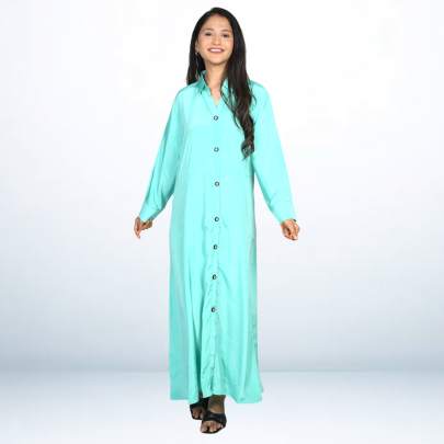 Solid color Crepe Silk Long Kurta Dress