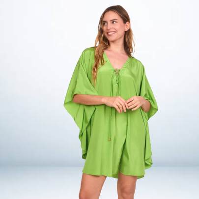 Solid Light Green Designer Kaftan Tunic
