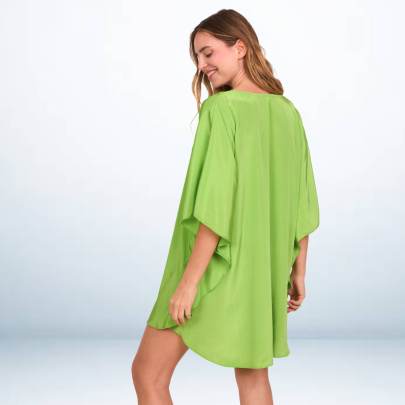 Solid Light Green Designer Kaftan Tunic