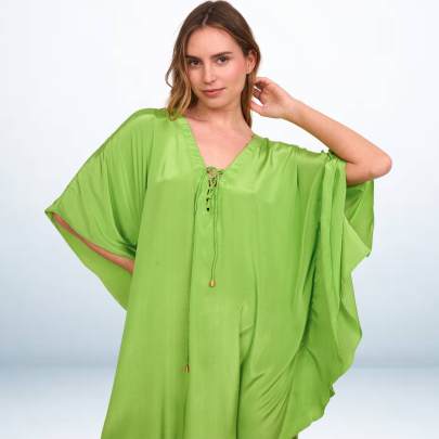 Solid Light Green Designer Kaftan Tunic