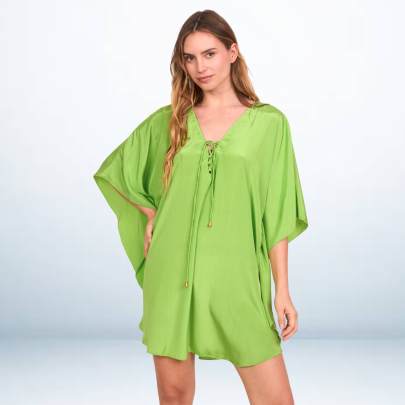 Solid Light Green Designer Kaftan Tunic