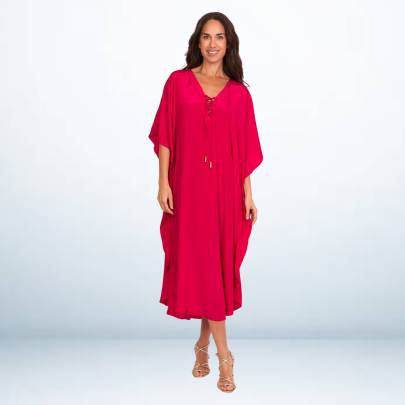Solid Pink Long Kaftan