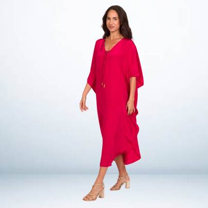 Solid Pink Long Kaftan