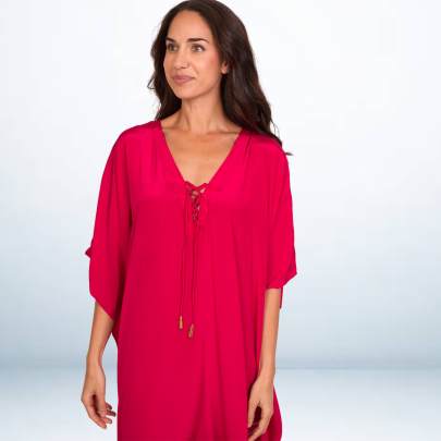 Solid Pink Long Kaftan