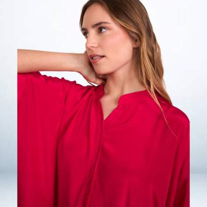 Solid Pink Short Beach Kaftan Cover up