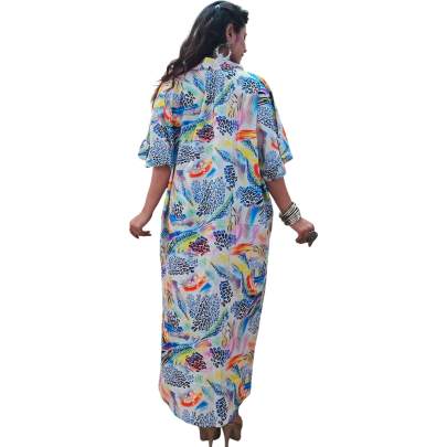 Summer Cotton Printed Kaftan Dress