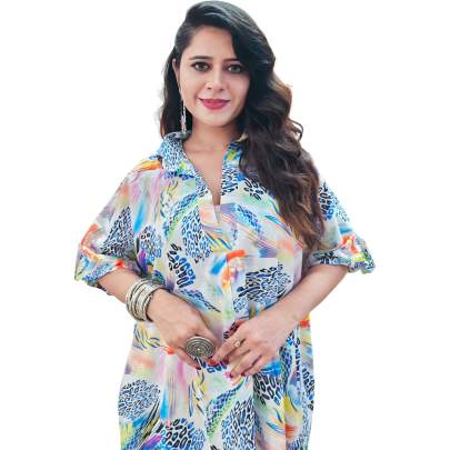 Summer Cotton Printed Kaftan Dress