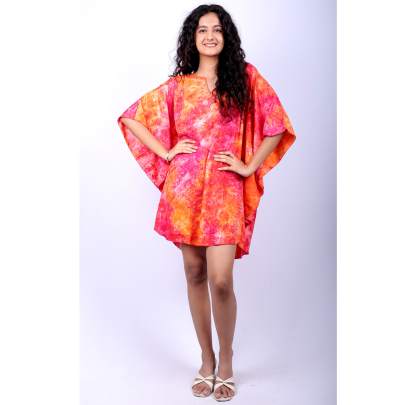 Sunset Burst Tie Dye Kaftan Tunic