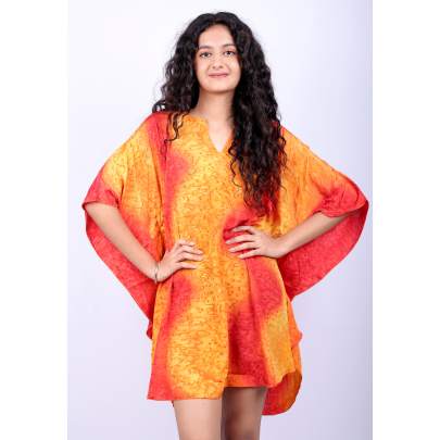 Sunset Crumple Tie Dye Kaftan Tunic