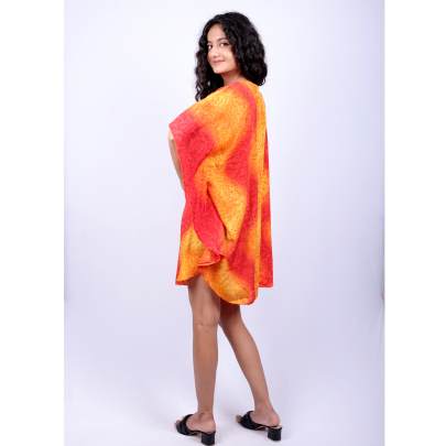 Sunset Crumple Tie Dye Kaftan Tunic