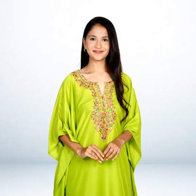 Super Soft Muslin Embroidered Kaftan Pant Cord set