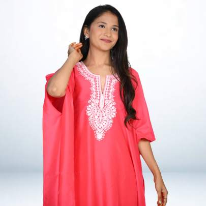 Super Soft Muslin Embroidered Kaftan Pant Cord set