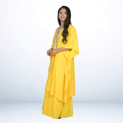 Super Soft Muslin Embroidered Kaftan Pant Cord set