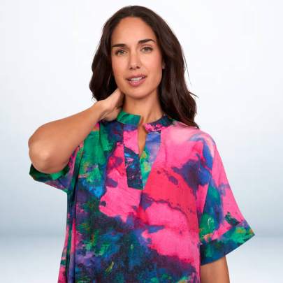 Tie Dye Print Pink long Kaftan dress