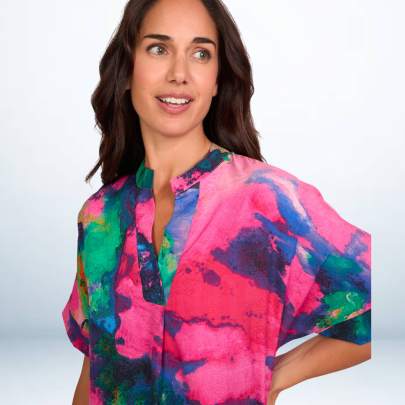 Tie Dye Print Pink long Kaftan dress