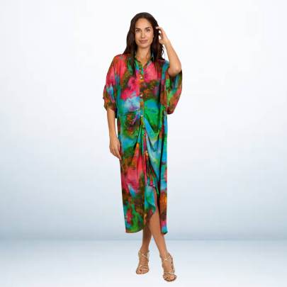 Tie dye Printed Long Kaftan Dress