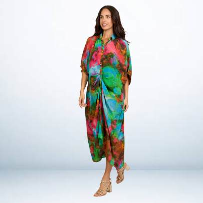 Tie dye Printed Long Kaftan Dress