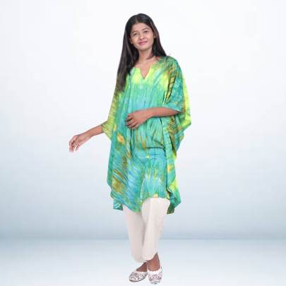 Tie Dye Printed Short Beach Kaftan Caftan