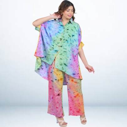 Tie Dye Shirt Style Co ord Set 