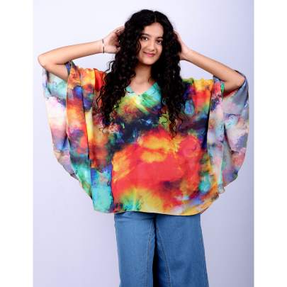 Tie Dye Splatter Kaftan Tunic