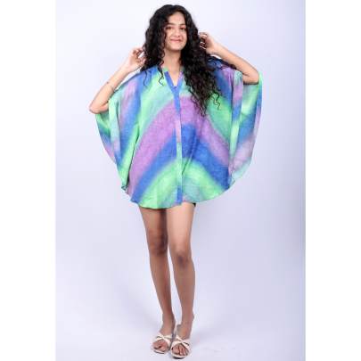 Tie Dye Striped Kaftan Tunic 