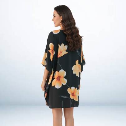 Tropical Printed Short Kaftan