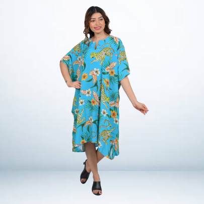Tropical Safari Kaftan Dress 