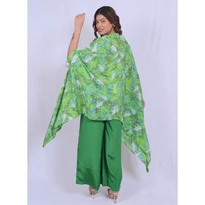 Verdant Breeze High Low Kaftan Pant Set