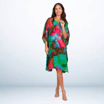 Vibrantly colored Short kaftan 