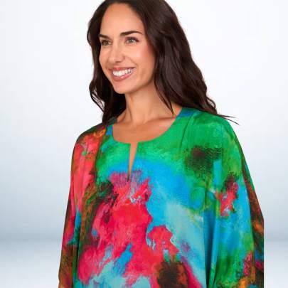 Vibrantly colored Short kaftan