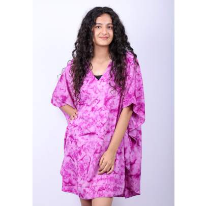 Violet Blush Print Kaftan Tunic