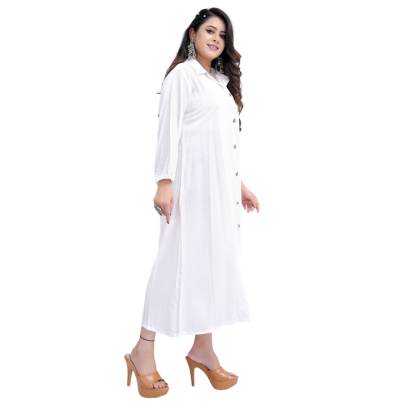 White Long Shirt Style Kurta