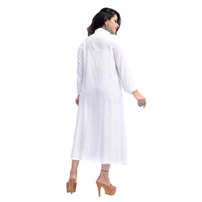 White Long Shirt Style Kurta