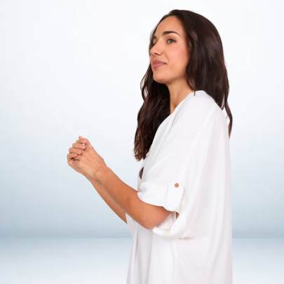 White Rayon Long Collar Dress Kaftan