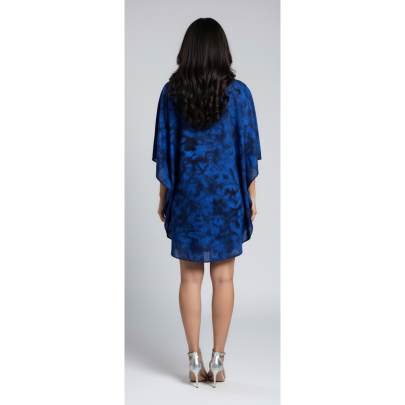 Women 's Ocean Blue Tie Dye Tunic Kaftan