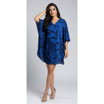Women 's Ocean Blue Tie Dye Tunic Kaftan